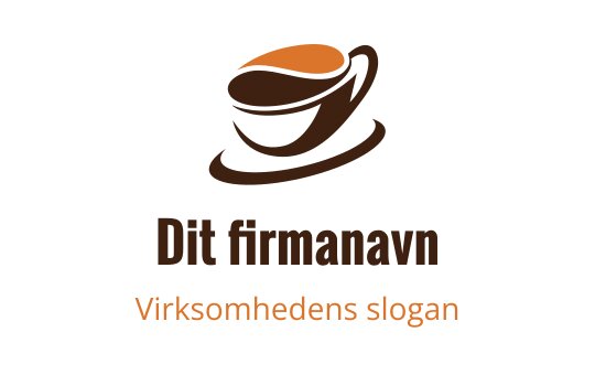 Moderne logo design av kaffekopp med varme brune og oransje farger