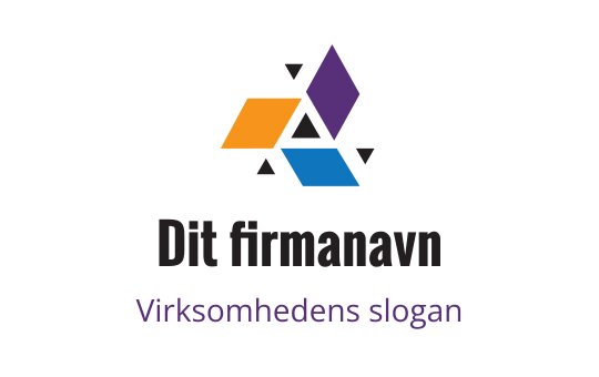 Moderne geometrisk logo design med oransje, blå og lilla former