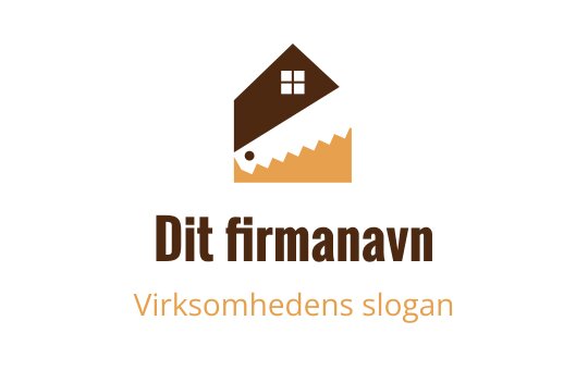 Moderne huslogo med en sag og jordfarger