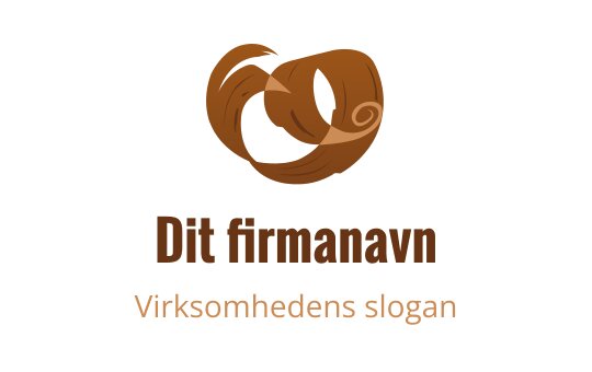 Stilisert brunt logo design med sammenflettede former og en virvel