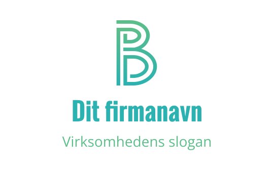 Moderne teal logo med en stilisert bokstav B