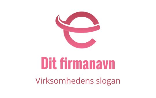Moderne rosa logo med en stilisert bokstav 'e' og en spiral