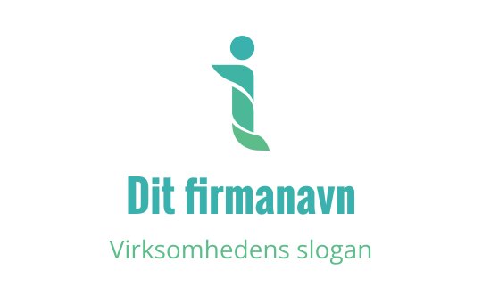 Moderne logo design med en stilisert figur med grønne blader