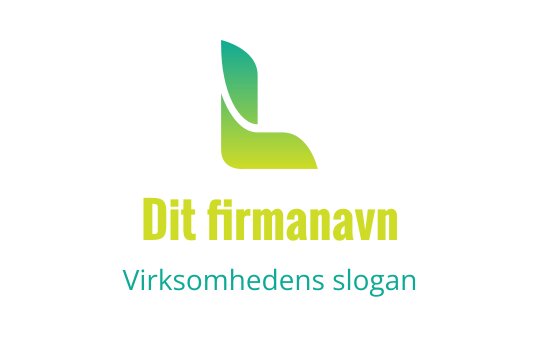 Moderne logo design med et stilisert grønt blad og bokstaven L