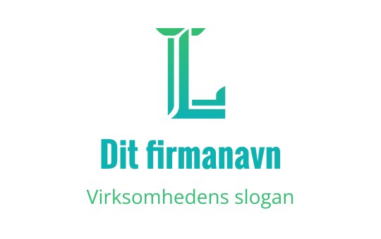 Moderne teal logo med stiliserte bokstaver og rene linjer