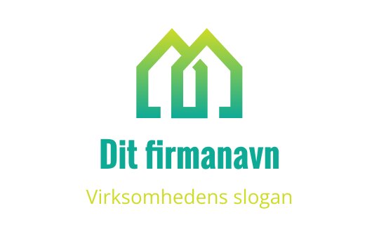 Moderne grønn og blå logo med stiliserte husformer