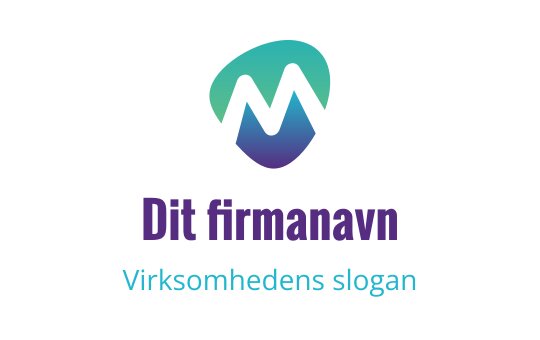 Moderne logo design med en stilisert bokstav "M" i teal og lilla