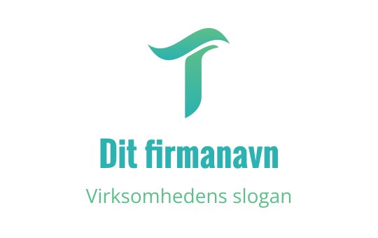 Moderne teal logo med en stilisert bokstav T og flytende elementer