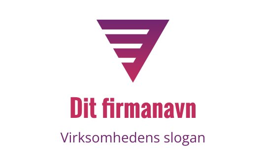 Moderne trekantet logo design med lagdelte lilla striper og fet tekst