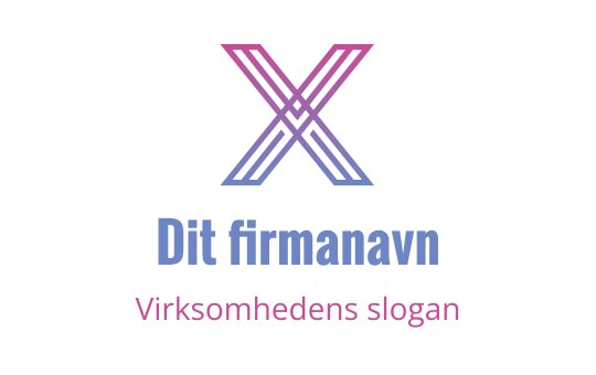 Moderne logo design med en stilisert kryssende 'X' i gradient rosa og lilla