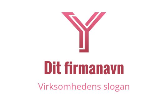 Moderne rosa og grå logo med en stilisert bokstav Y