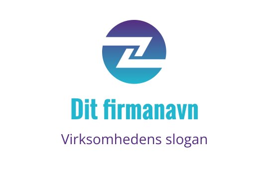 Moderne sirkulær logo design med gradient blå og lilla elementer