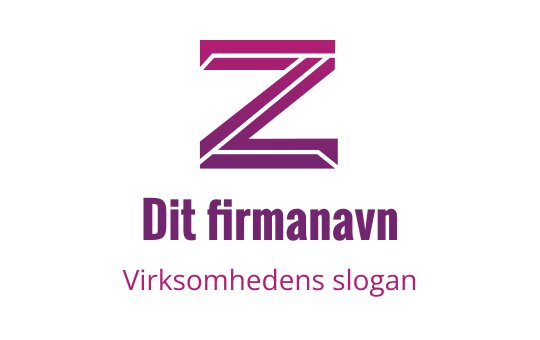 Moderne lilla og rosa logo med en stilisert bokstav Z