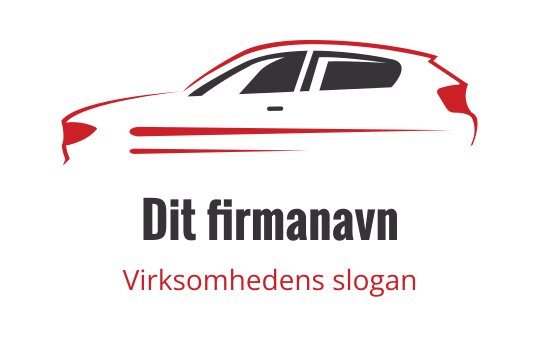 Strømlinjeformet bilsilhuett logo design i svart og rødt