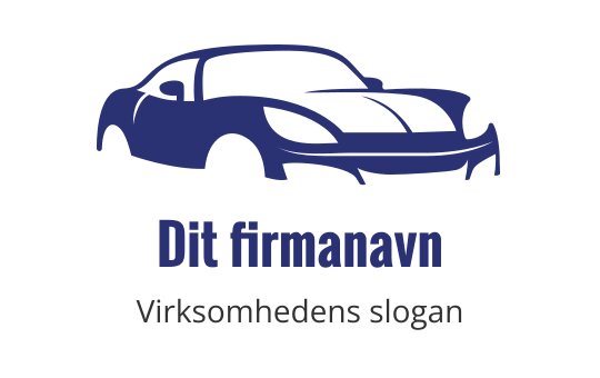 Elegant blå billogo med moderne silhuett og dristig typografi