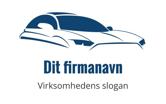 Strømlinjeformet bilsilhuett logo design i mørkeblå og svarte farger