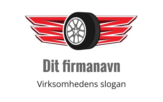 Fet logo design med et dekk og røde vingeakenter