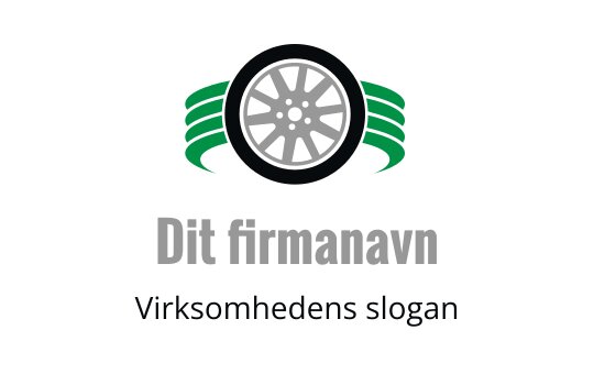 Moderne logo design med et dekk, grønne detaljer og fet typografi