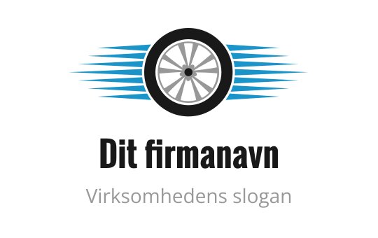 Moderne logo design med et hjul og blå bevegelseslinjer