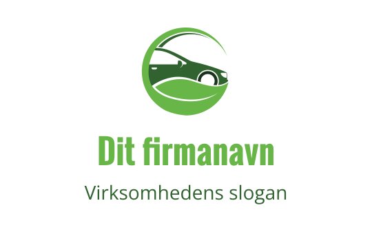 Moderne grønn logo med en stilisert bil i en sirkelform