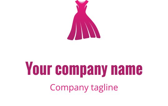 Stilig logo design av rosa kjole med elegante flytende linjer