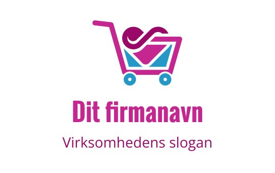 Fargerik handlekurv logo design med hjerte og lekne elementer