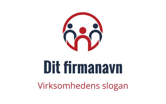 Moderne logo design med abstrakte figurer i røde og blå sirkler