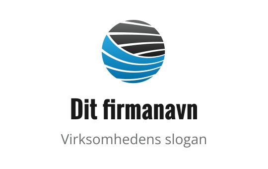 Moderne blå og svart globuslogo med buede linjer