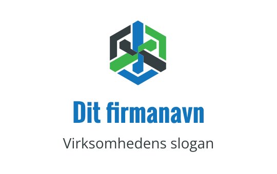 Moderne geometrisk logo design med sammenflettede former i blått, grønt og grått