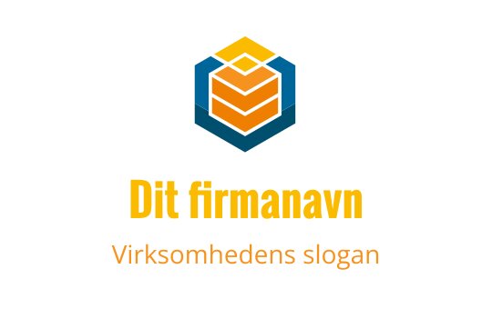 Sekskantet logo design med stablede oransje og gule former