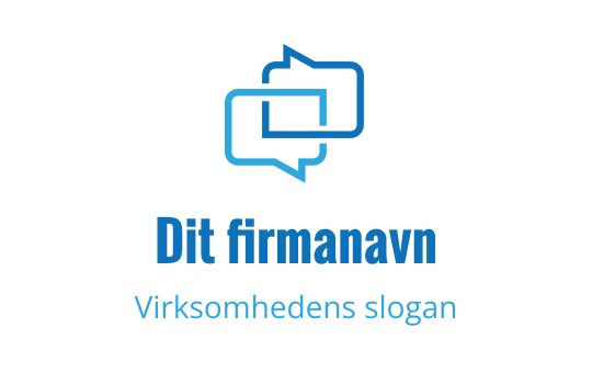 Moderne blå logo med overlappende talebobler