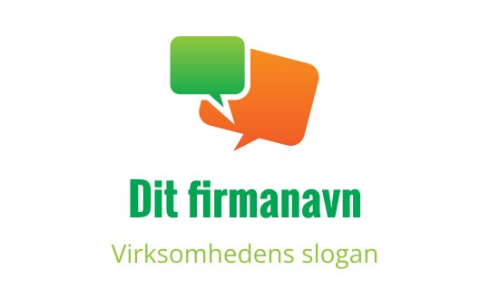 Fargerik taleboble logo design med grønne og oransje elementer