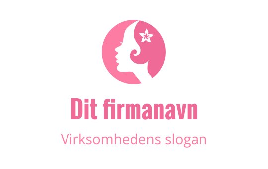 Elegant rosa silhuettlogo med en kvinnes profil og en blomst