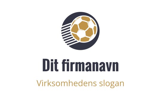 Dynamisk logo design med en fotball og bevegelseslinjer