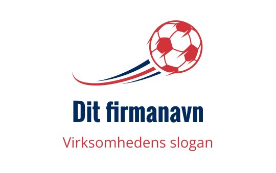 Dynamisk fotballlogo med røde og blå bevegelseslinjer