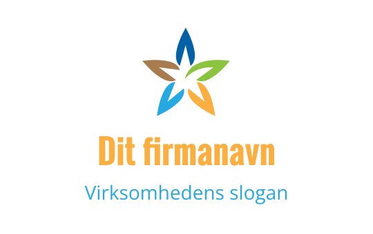 Fargerik stjerneformet logo med overlappende blader i grønt og blått