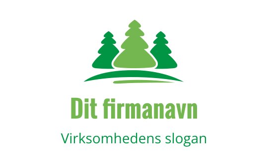 Moderne grønn logo med stiliserte trær og en buet base