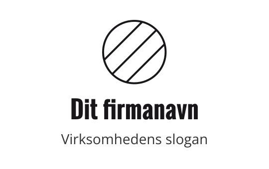 Moderne sirkulær logo med diagonale linjer og fet typografi