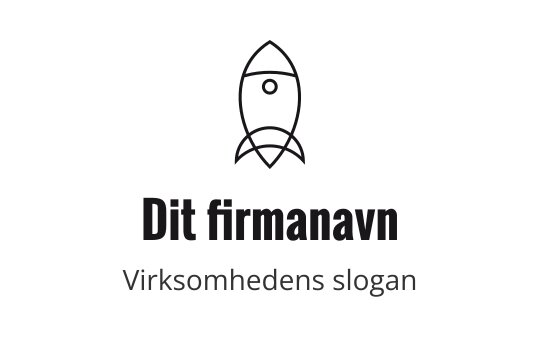 Minimalistisk rakettlogo med fet typografi under
