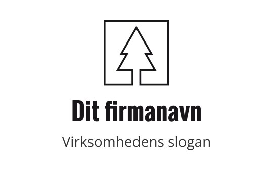 Minimalistisk logo med et stilisert tre i en firkantet ramme