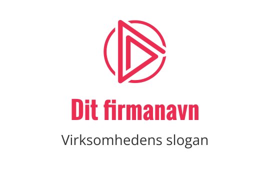 Moderne rød og svart logo med et trekantet spille-symbol
