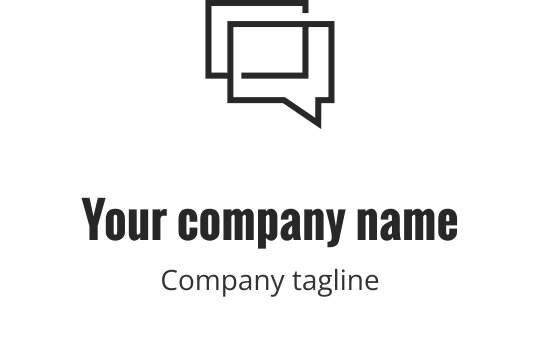 Moderne logo design med overlappende talebobler i minimalistisk stil