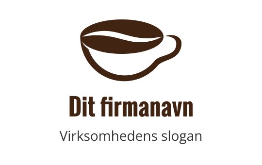 Kaffekopp logo design med brune farger og buede linjer