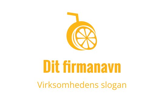 Kreativ logo design med oransje sitrus, sugerør og skivet frukt