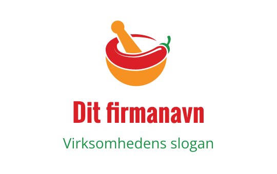 Fargerik logo med en morter og støter samt en chilipepper