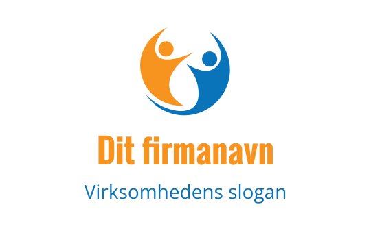 Fargerik logo med to abstrakte figurer i oransje og blått