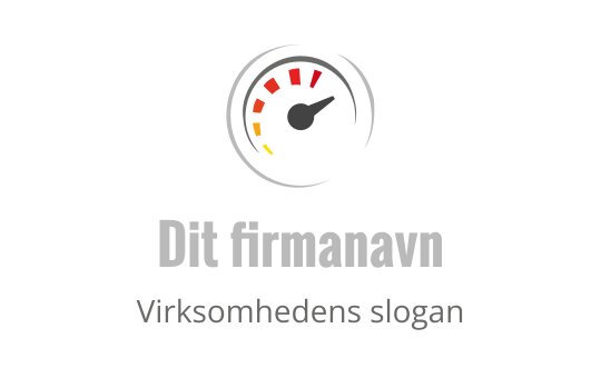 Dynamisk hastighetsmåler logo design med røde, gule og grønne aksenter