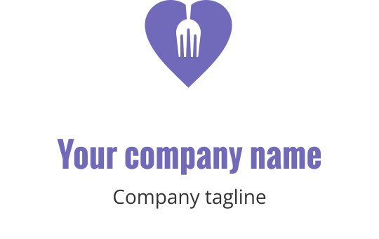 Moderne blå logo med stiliserte gafler i en dynamisk oppsett