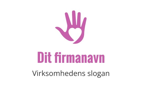 Kreativ logo design med en rosa hånd og hjerteform