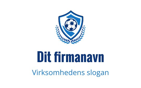 Skjoldlogo med en globe og laurbærblader i blått